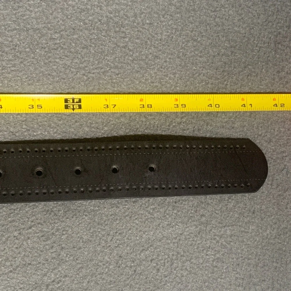 Liz Claiborne Men's Black Genuine Leather Belt‎ Solid Brass Buckle XL BTRU0596